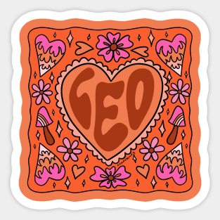 Leo Heart Sticker